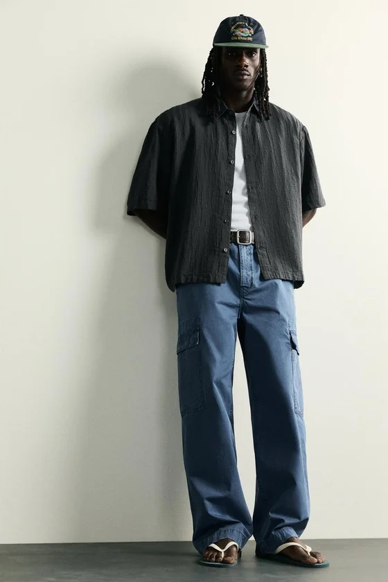 ЖАККАРДОВАЯ РУБАШКА В ПОЛОСКУ BOXY FIT