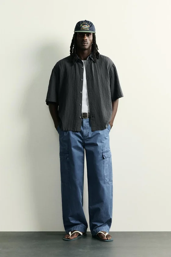ЖАККАРДОВАЯ РУБАШКА В ПОЛОСКУ BOXY FIT