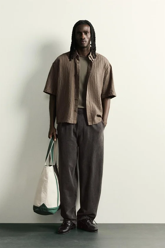 ЖАККАРДОВАЯ РУБАШКА В ПОЛОСКУ BOXY FIT
