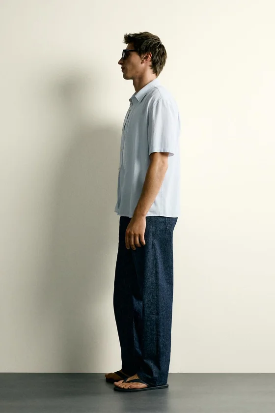 РУБАШКА REGULAR FIT ИЗ ХЛОПКА И ЛЬНА