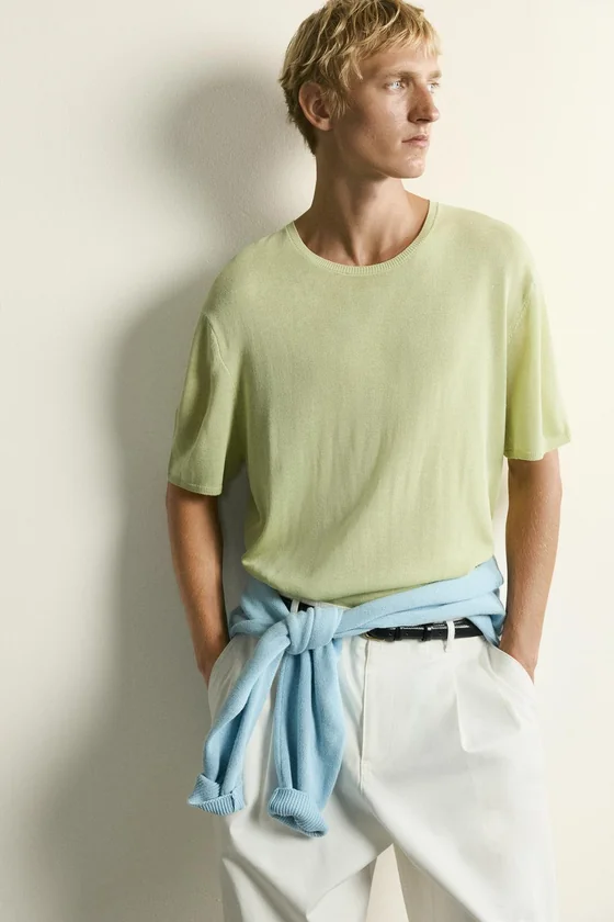 ФУТБОЛКА ИЗ ЛЕГКОГО ТРИКОТАЖА RELAXED FIT