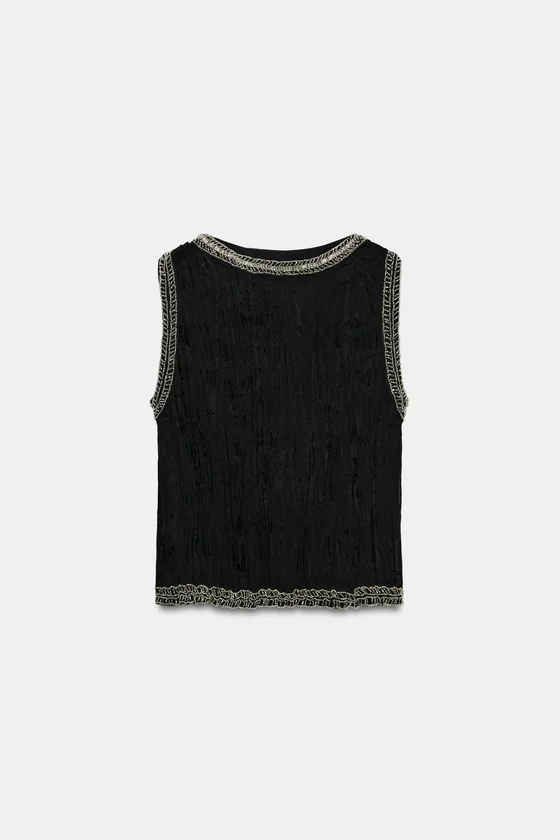 ЖАККАРДОВЫЙ ТОП С БИСЕРОМ — ZW COLLECTION