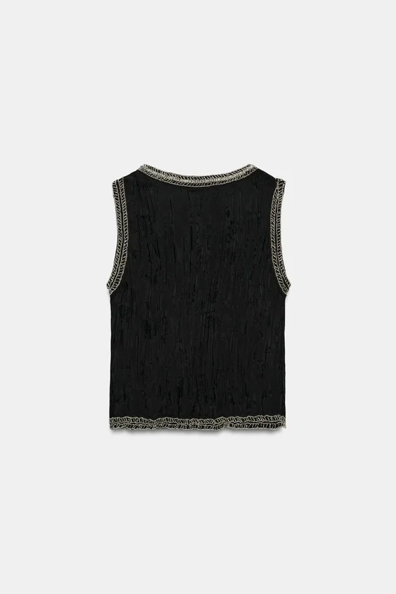 ЖАККАРДОВЫЙ ТОП С БИСЕРОМ — ZW COLLECTION