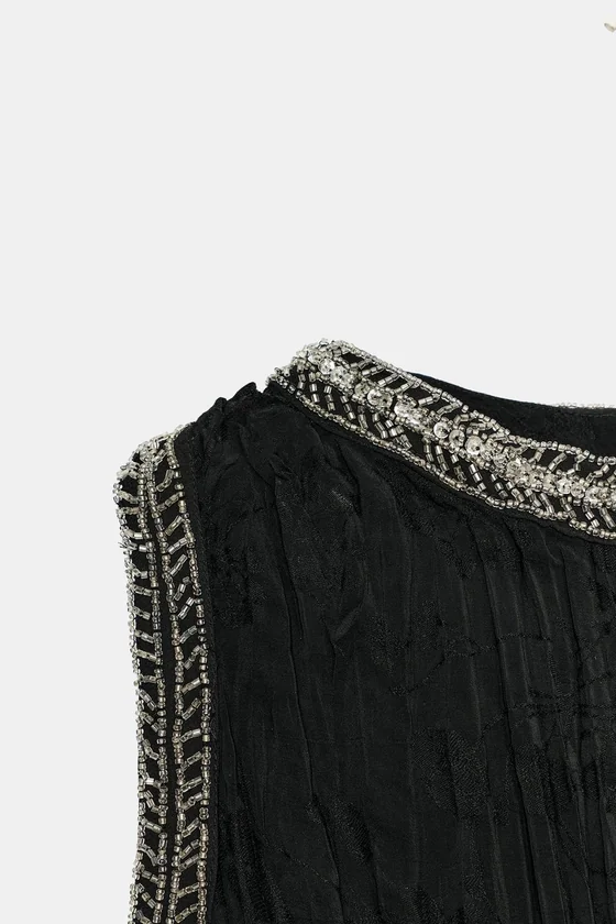 ЖАККАРДОВЫЙ ТОП С БИСЕРОМ — ZW COLLECTION