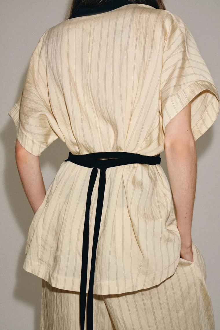Рубашка с запахом в полоску из коллекции zw