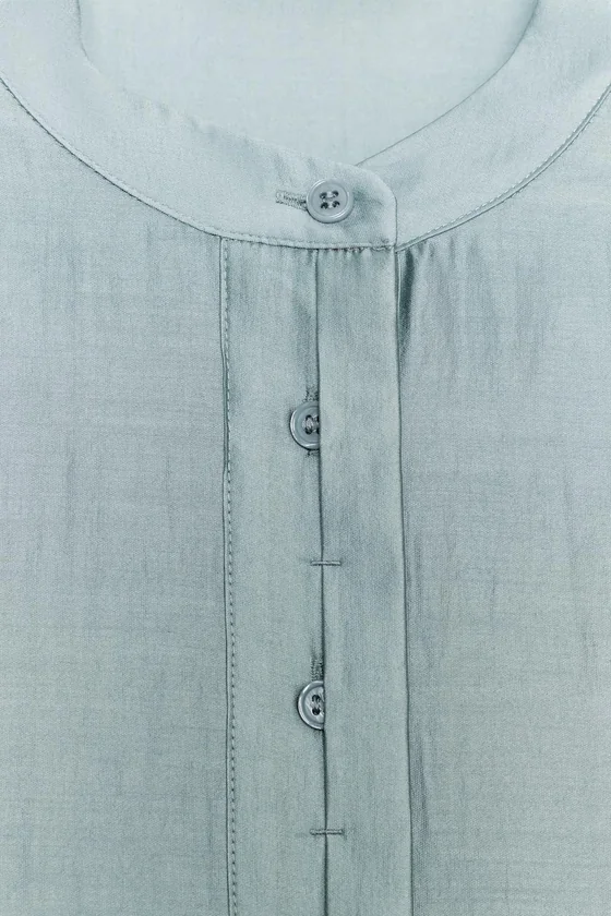 СТРУЯЩАЯСЯ БЛУЗА С КОРОТКИМИ РУКАВАМИ — ZW COLLECTION