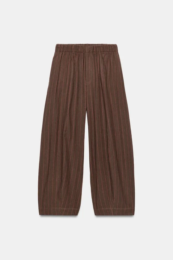 БРЮКИ В ПОЛОСКУ ИЗ ЛЬНА — ZW COLLECTION