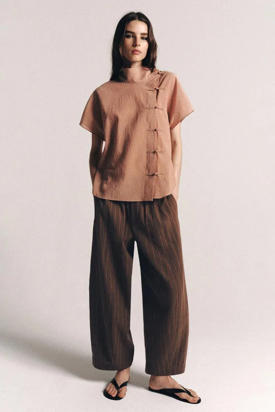 БРЮКИ В ПОЛОСКУ ИЗ ЛЬНА — ZW COLLECTION