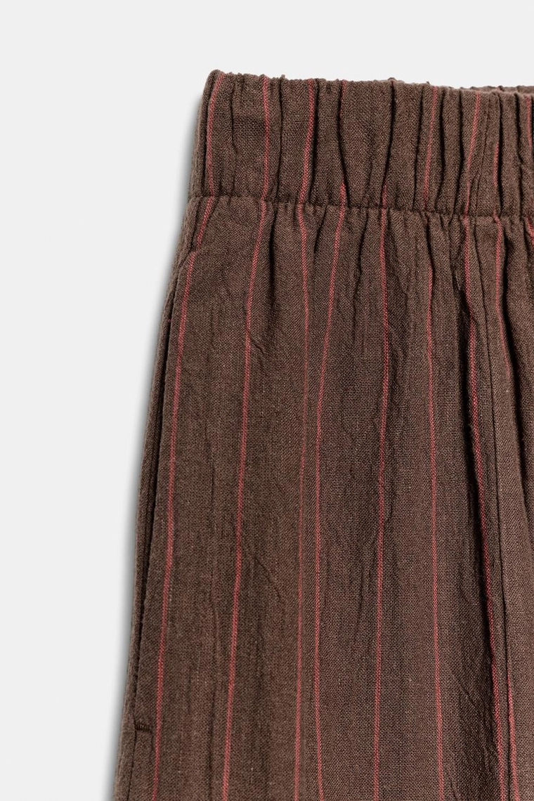 БРЮКИ В ПОЛОСКУ ИЗ ЛЬНА — коллекция Zara «ZW»