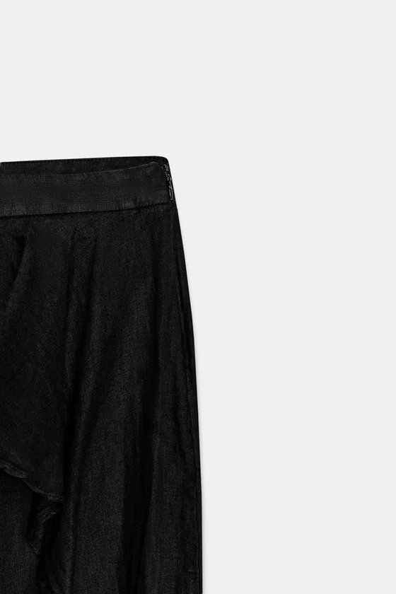 БРЮКИ С ОБОРКАМИ ИЗ 100% ЛЬНА — ZW COLLECTION