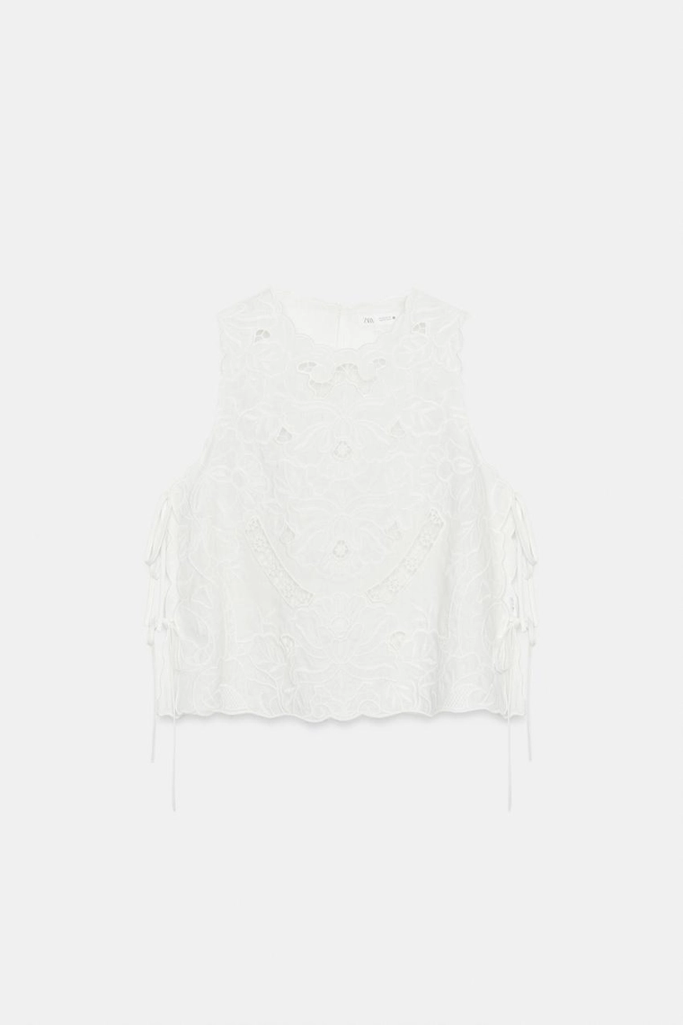 Блузка с вышивкой из коллекции zara woman