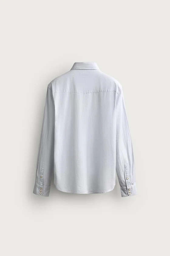 РУБАШКА WESTERN REGULAR FIT ИЗ ХЛОПКА И ЛЬНА