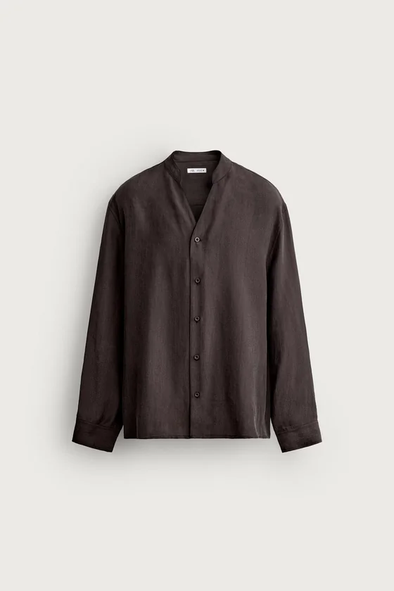 РУБАШКА RELAXED FIT ИЗ СТРУЯЩЕЙСЯ ТКАНИ