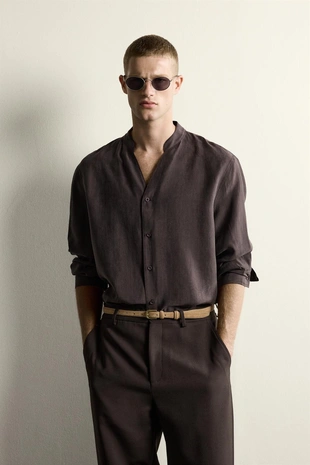 Рубашка Relaxed Fit из струящейся ткани