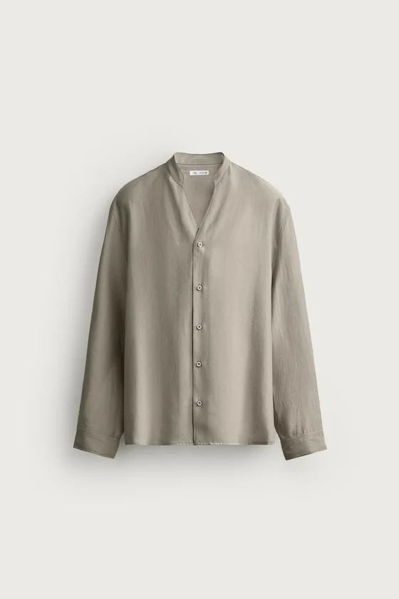 РУБАШКА RELAXED FIT ИЗ СТРУЯЩЕЙСЯ ТКАНИ