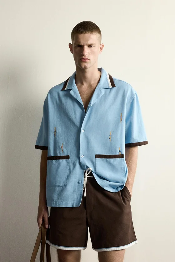 РУБАШКА RELAXED FIT С ВЫШИВКОЙ