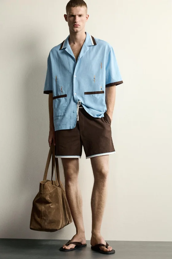 РУБАШКА RELAXED FIT С ВЫШИВКОЙ