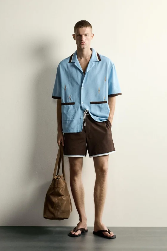 РУБАШКА RELAXED FIT С ВЫШИВКОЙ