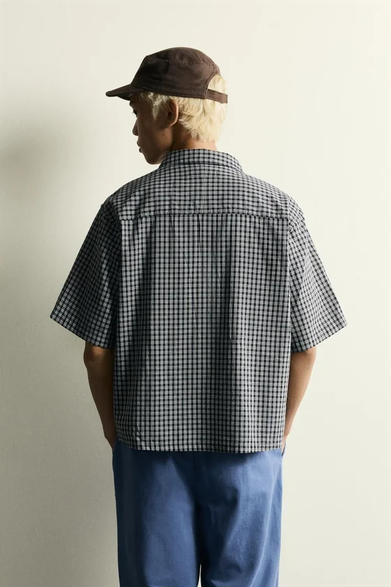 РУБАШКА RELAXED FIT JACQUARD В КЛЕТКУ