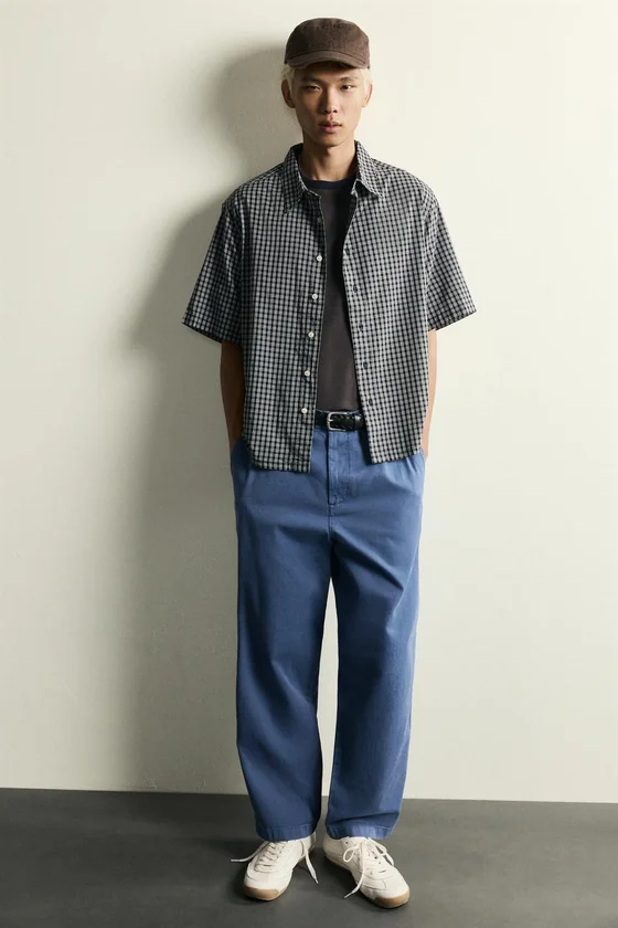 РУБАШКА RELAXED FIT JACQUARD В КЛЕТКУ