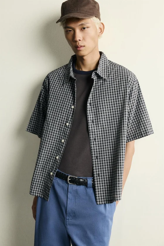 РУБАШКА RELAXED FIT JACQUARD В КЛЕТКУ