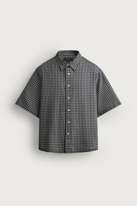 РУБАШКА RELAXED FIT JACQUARD В КЛЕТКУ