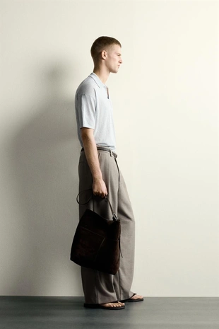 Трикотажное поло из 100% льна Relaxed Fit- Заказать в России