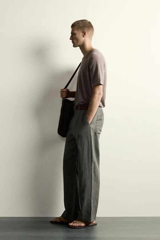 ТРИКОТАЖНАЯ ФУТБОЛКА RELAXED FIT ИЗ 100% ЛЬНА