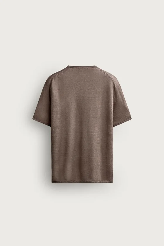 ТРИКОТАЖНАЯ ФУТБОЛКА RELAXED FIT ИЗ 100% ЛЬНА