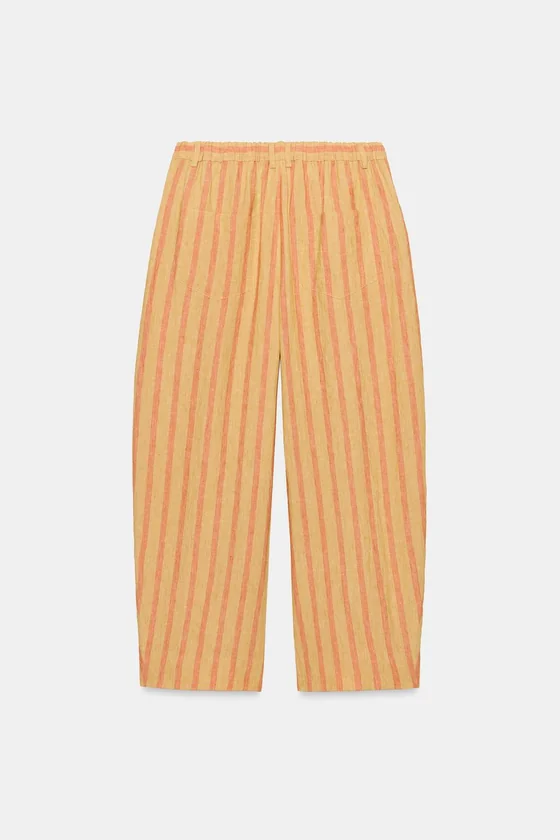 БРЮКИ В ПОЛОСКУ ИЗ СМЕСОВОГО ЛЬНА — ZW COLLECTION