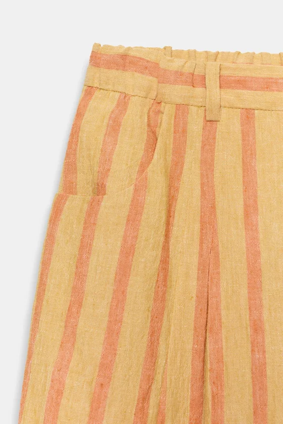 БРЮКИ В ПОЛОСКУ ИЗ СМЕСОВОГО ЛЬНА — ZW COLLECTION