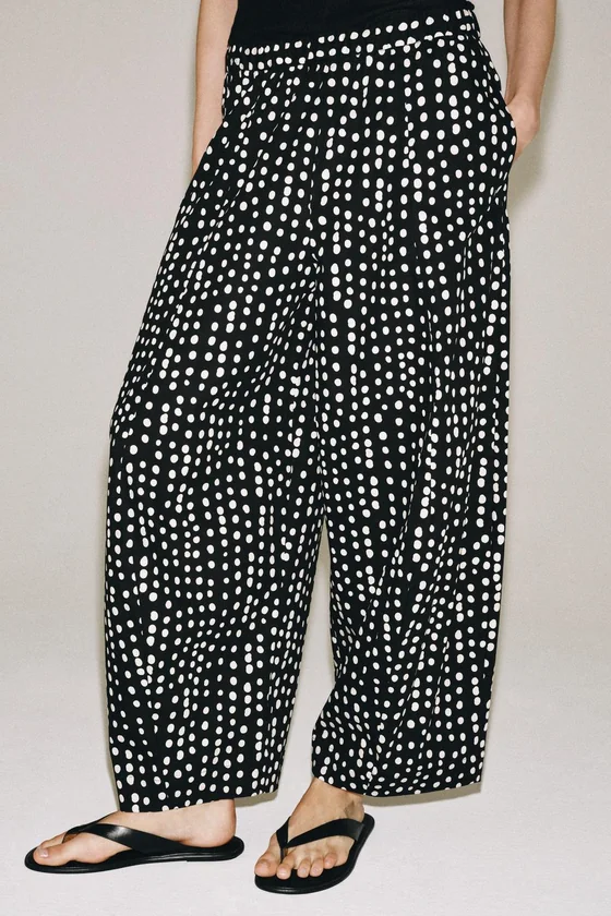БРЮКИ В ПИЖАМНОМ СТИЛЕ В ГОРОШЕК — ZW COLLECTION