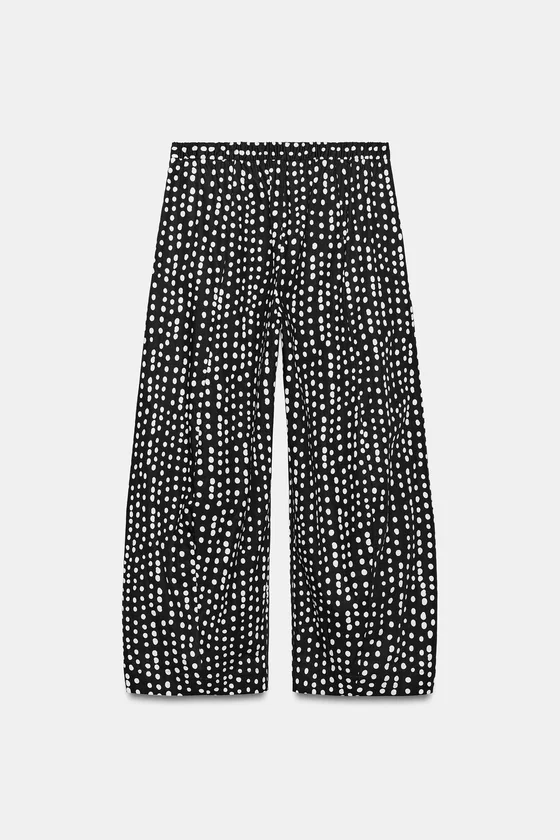 БРЮКИ В ПИЖАМНОМ СТИЛЕ В ГОРОШЕК — ZW COLLECTION