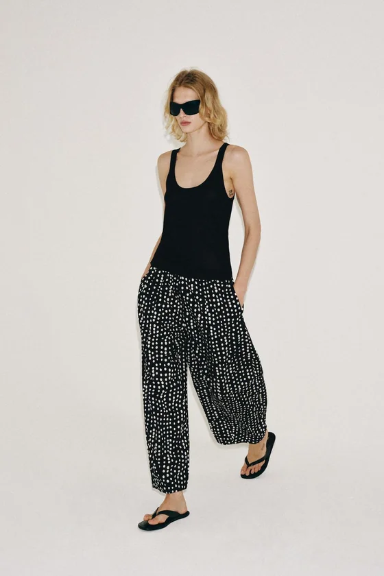 БРЮКИ В ПИЖАМНОМ СТИЛЕ В ГОРОШЕК — ZW COLLECTION