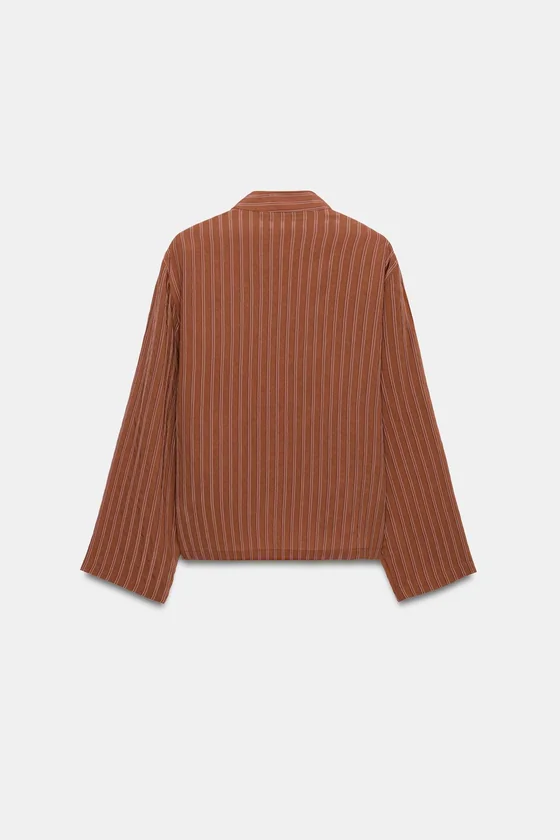РУБАШКА В ПОЛОСКУ С ЗАСТЕЖКОЙ НА КЛЕВАНТЫ ZW COLLECTION