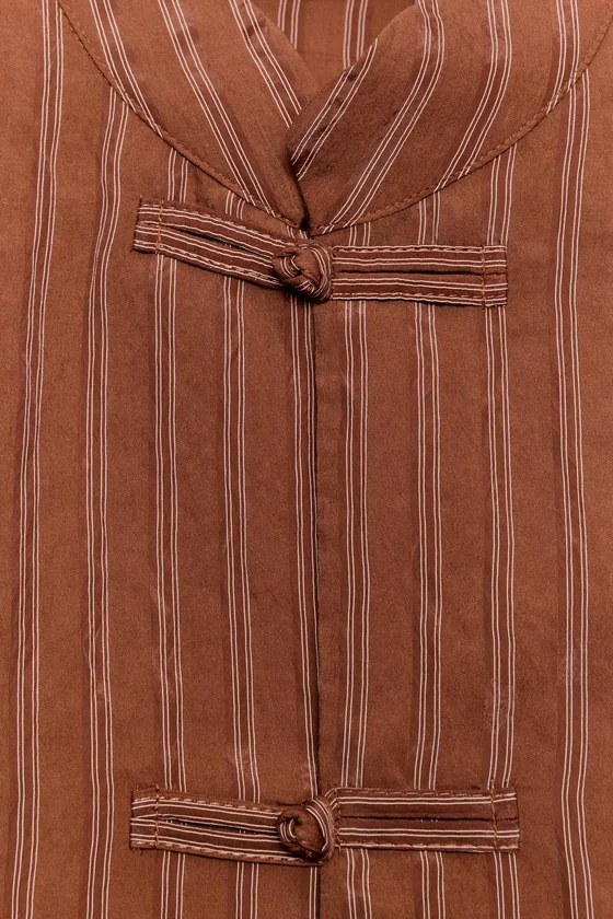 РУБАШКА В ПОЛОСКУ С ЗАСТЕЖКОЙ НА КЛЕВАНТЫ ZW COLLECTION