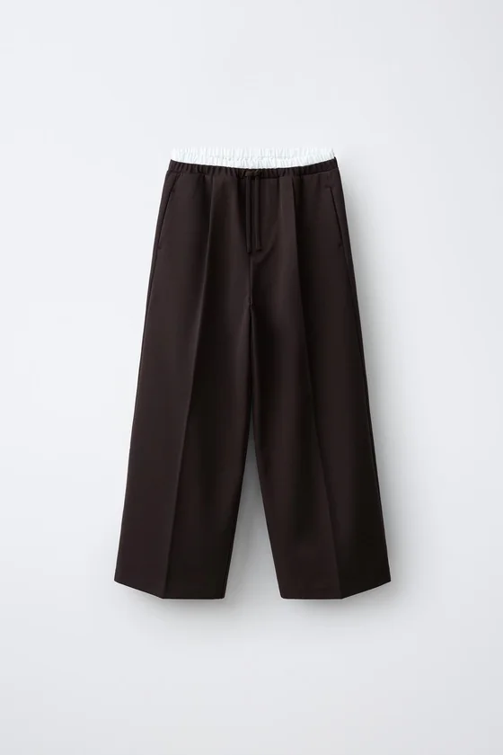 БРЮКИ WIDE LEG С ДВОЙНЫМ ПОЯСОМ