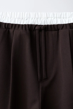 Брюки Wide Leg с двойным поясом- Заказать в России
