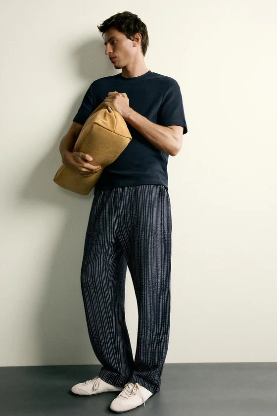 КОНТРАСТНЫЕ БРЮКИ SEERSUCKER RELAXED FIT