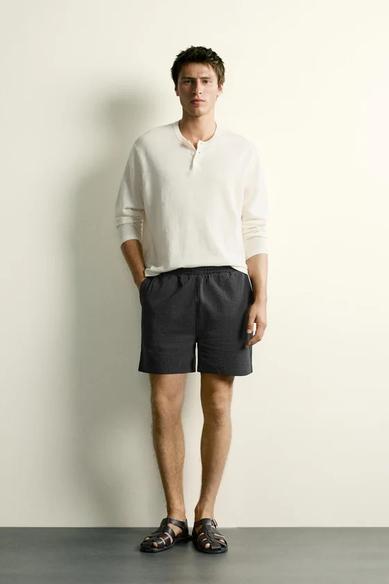 ШОРТЫ REGULAR FIT С ТЕКСТУРОЙ SEERSUCKER