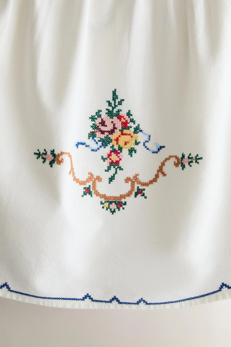 Вышитый топ из льна и хлопка