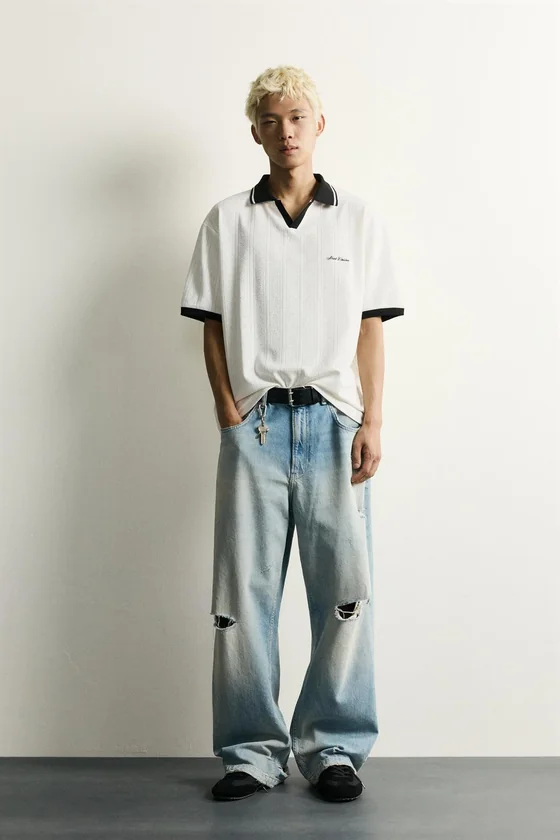 ПОЛО RELAXED FIT С ВЫШИТОЙ НАДПИСЬЮ