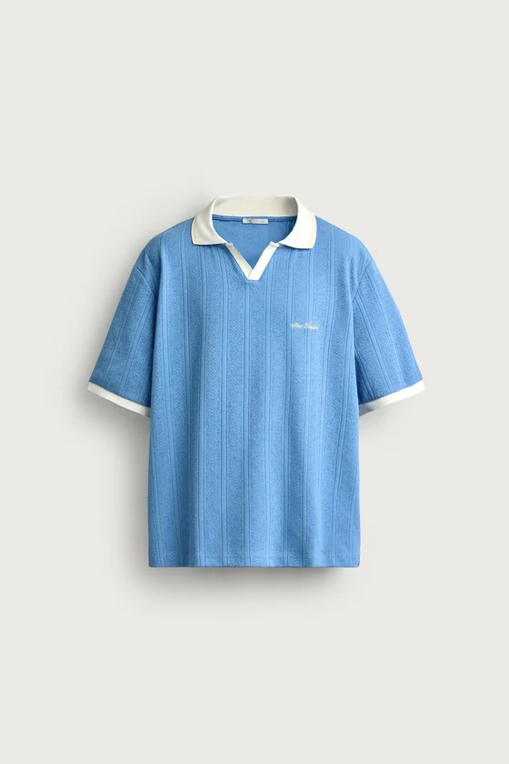 ПОЛО RELAXED FIT С ФАКТУРНОЙ ВЫШИВКОЙ
