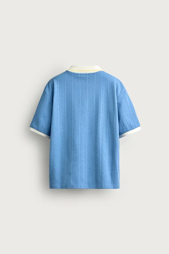 ПОЛО RELAXED FIT С ФАКТУРНОЙ ВЫШИВКОЙ