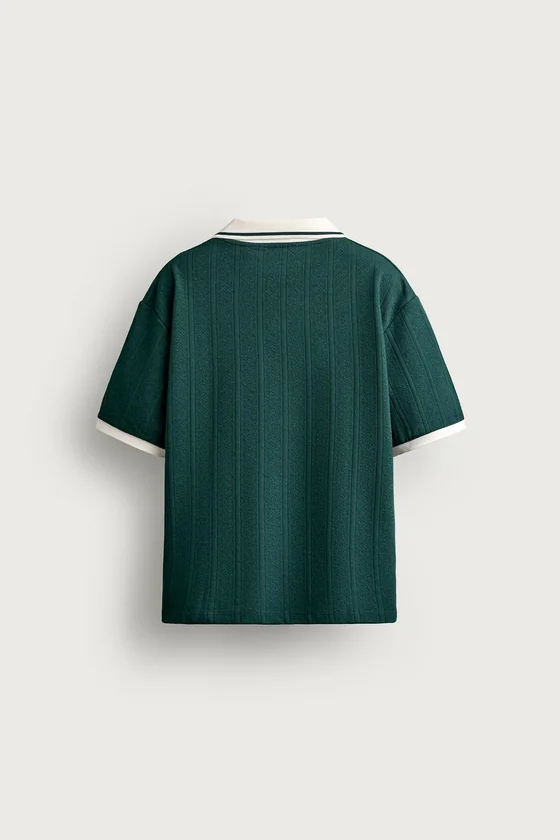ПОЛО RELAXED FIT С ФАКТУРНОЙ ВЫШИВКОЙ