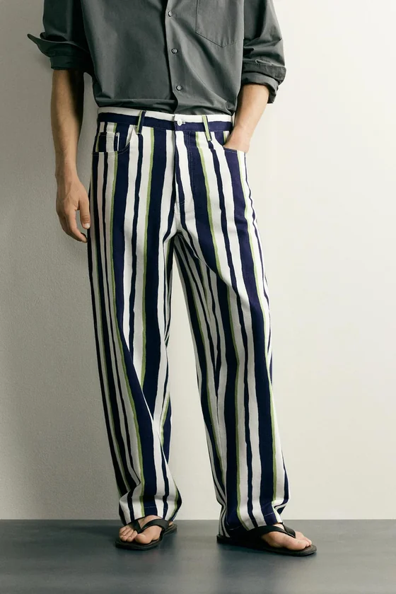 БРЮКИ STRAIGHT FIT В ПОЛОСКУ