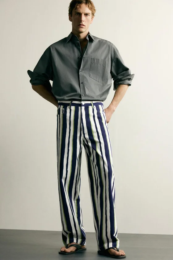 БРЮКИ STRAIGHT FIT В ПОЛОСКУ