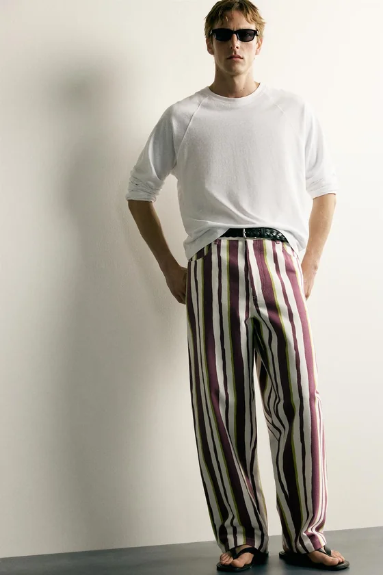 БРЮКИ STRAIGHT FIT В ПОЛОСКУ