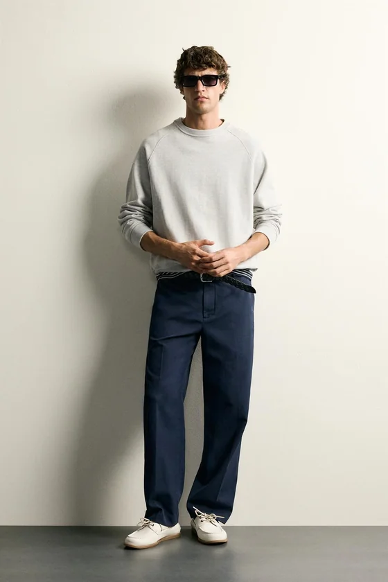 БРЮКИ RELAXED FIT С ЭФФЕКТОМ ПОТЕРТОСТИ