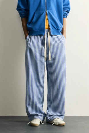 Брюки Baggy Fit в полоску- Заказать в России